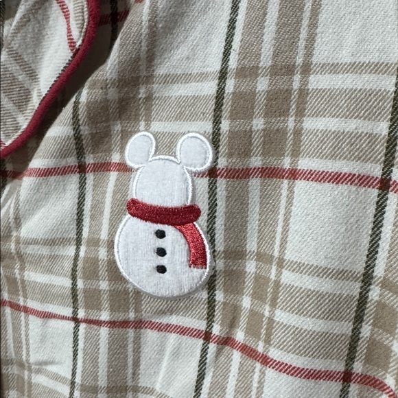 NWT Disney Flannel Plaid Pajama Set Mickey Mouse Snowman size 3x - Picture 4 of 14